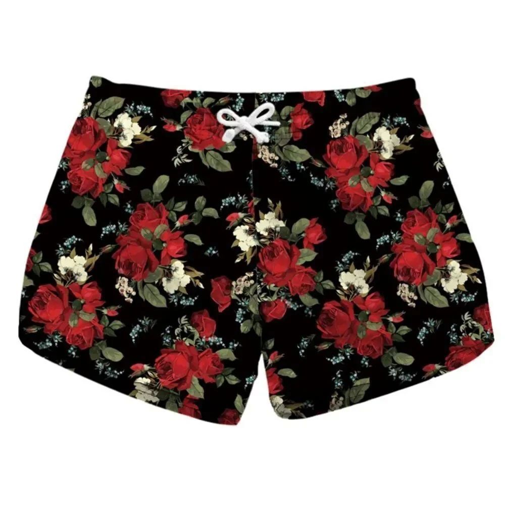 Women’s Casual Swim Shorts Quick Dry with Floral Print Size M NWOT **Flaw